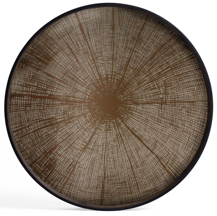 Notre Monde Bronze Slice Large Round Mirror Tray