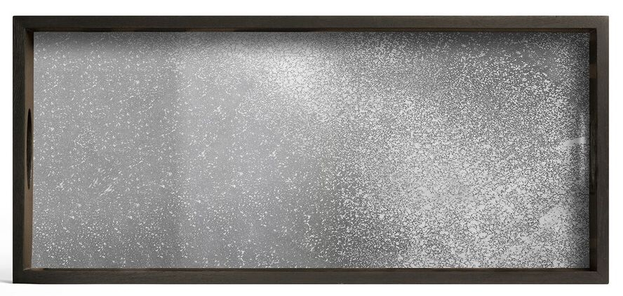 Notre Monde Frost Medium Rectangular Heavy Aged Mirror Tray