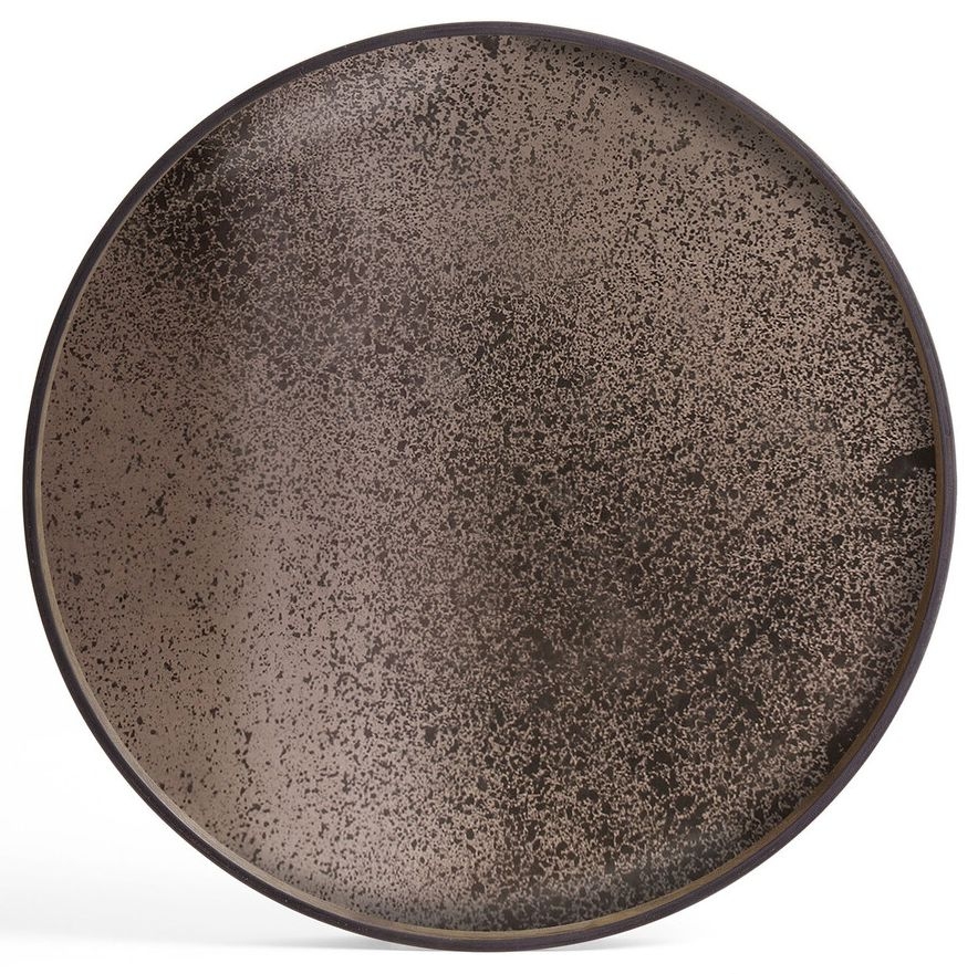 Notre Monde Heavy Aged Bronze Extra Large Round Mirror Tray