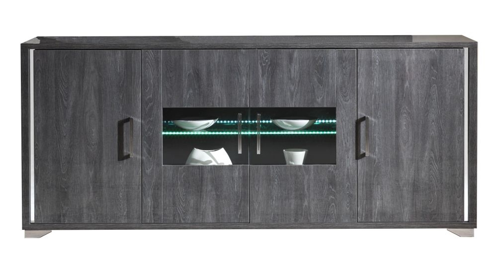 Armony Oak 4 Door Italian Sideboard With Led Light