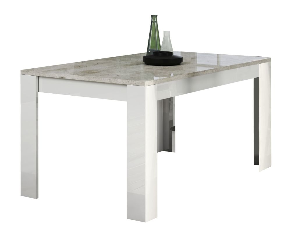 Dylan White And Concrete Grey Italian Dining Table
