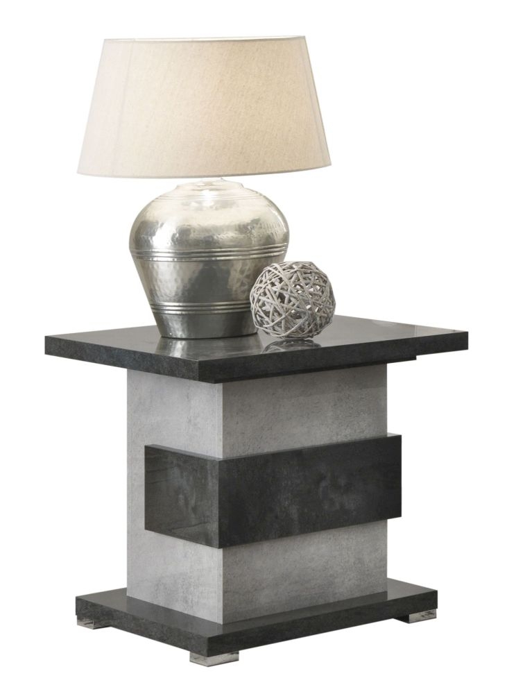 Hilton Grey Marble Effect Italian Lamp Table