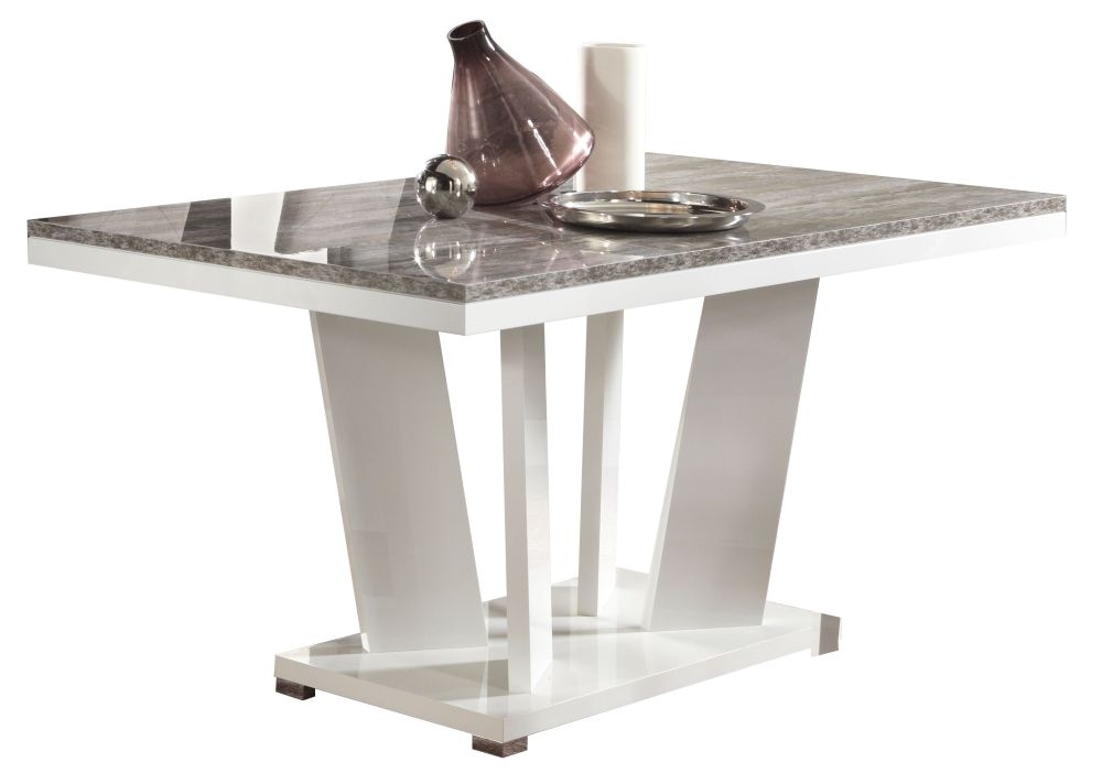 Kronos Dove Grey And White Italian Dining Table