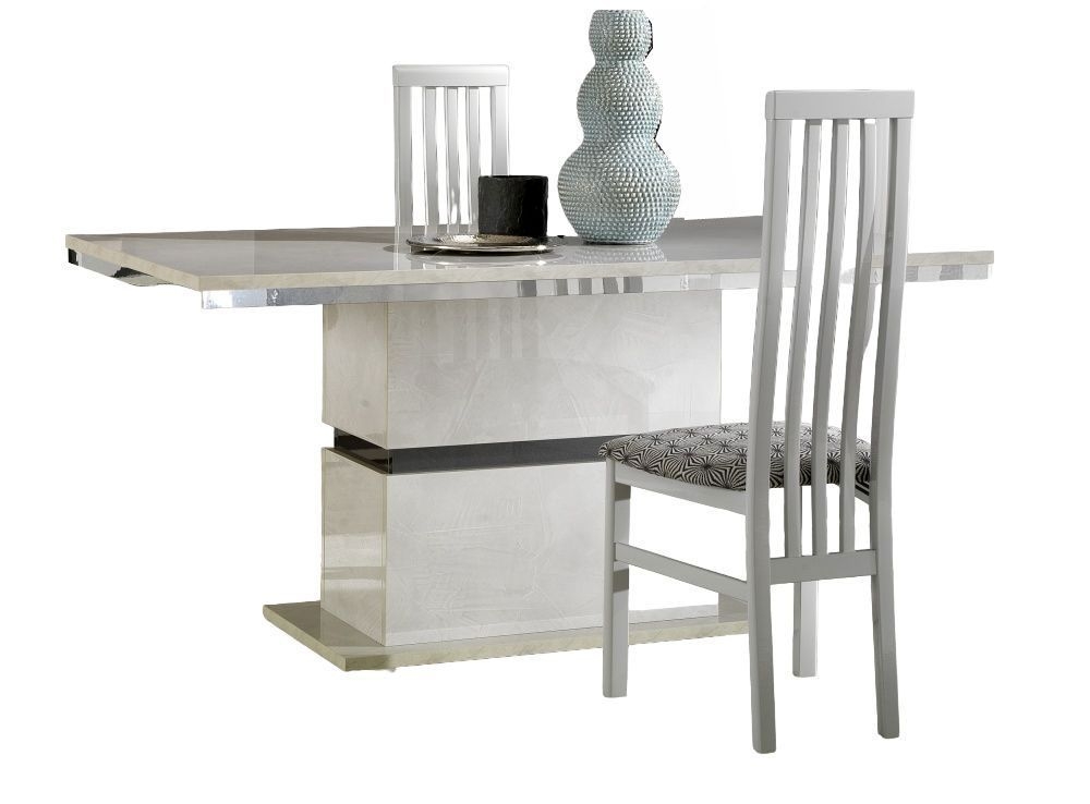 Mistral Grey Marble Italian Dining Table And 4 Wooden Dining Chair