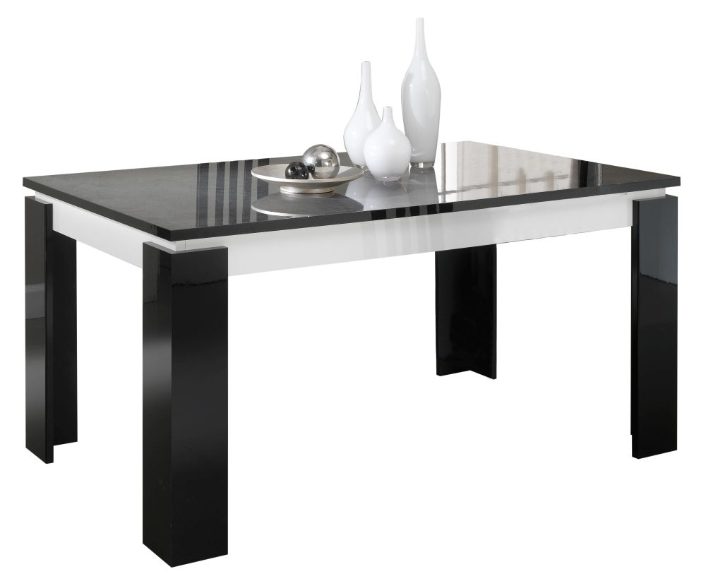 Polaris Luxury Black And White Italian Extending Dining Table