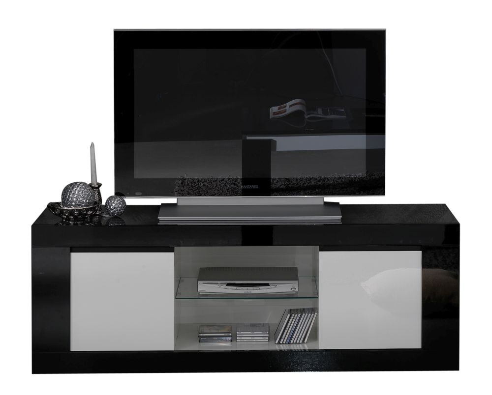 Polaris Black And White 2 Door Italian Tv Unit