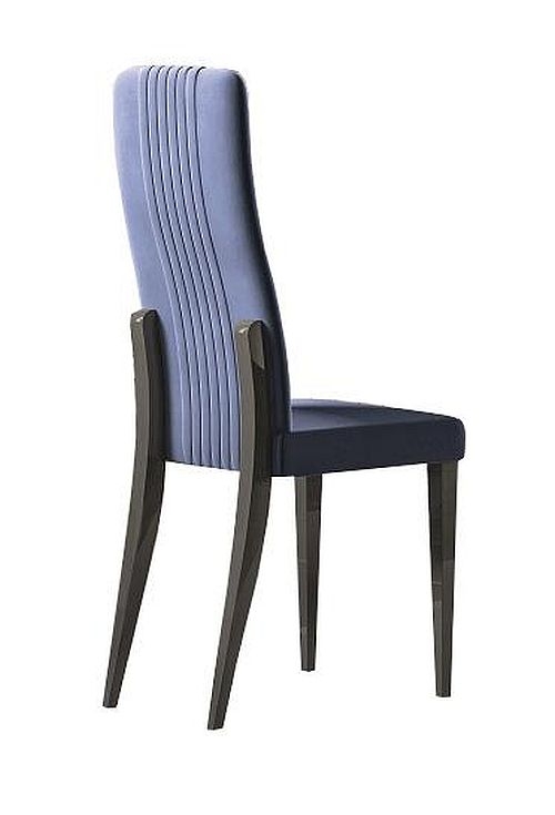 Sky Day Blue Velvet Quilted Striped Luxury Italian Dining Chair Sold In Pairs