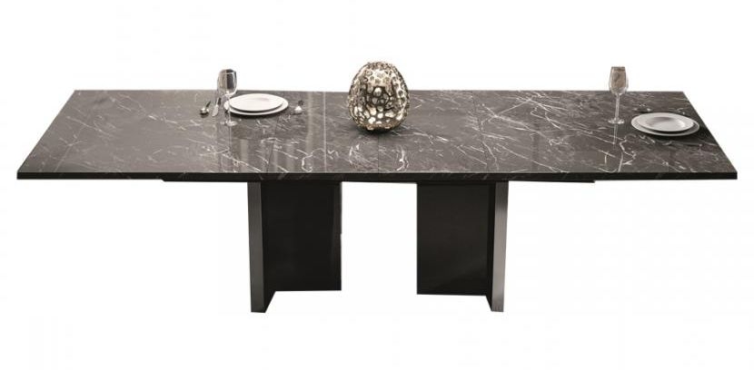 Sky Day Glossy Grey Marble Effect Italian 12 Seater Extending Dining Table