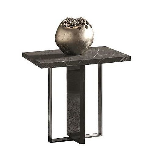 Sky Day Glossy Grey Marble Effect Italian Lamp Table