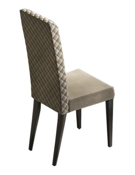 Sky Day Grey Velvet Quilted Checkered Luxury Italian Dining Chair Sold In Pairs