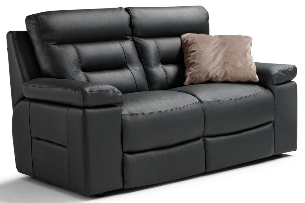 Amalfi Dark Grey Italian Leather 2 Seater Recliner Sofa
