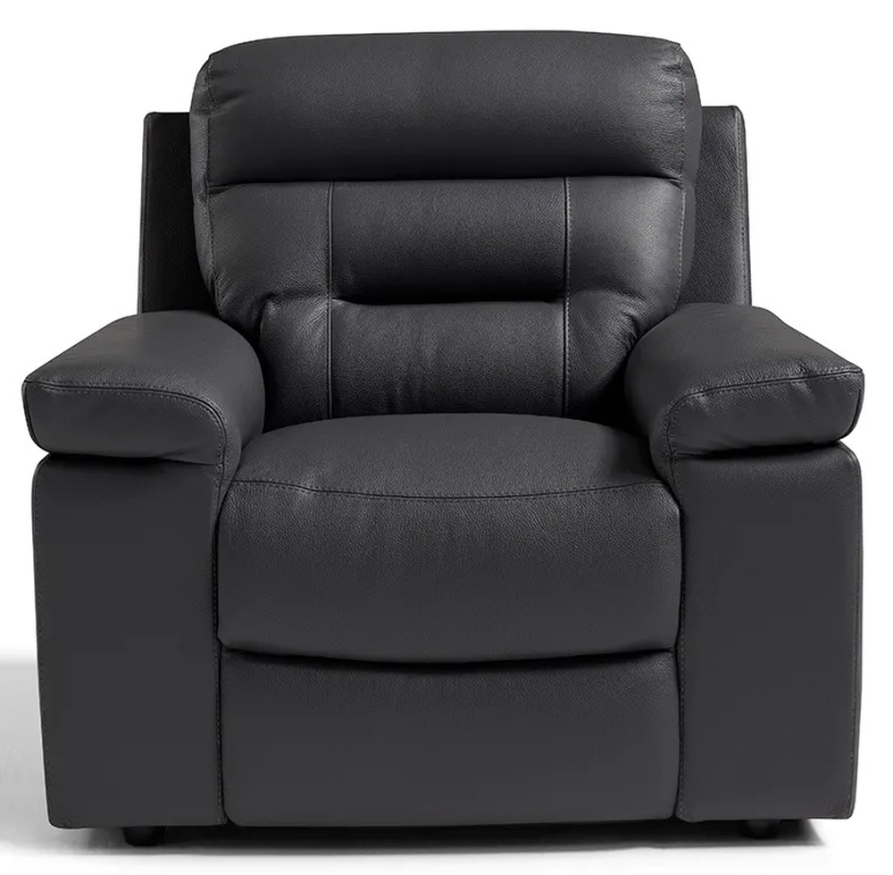 Amalfi Dark Grey Italian Leather Recliner Armchair