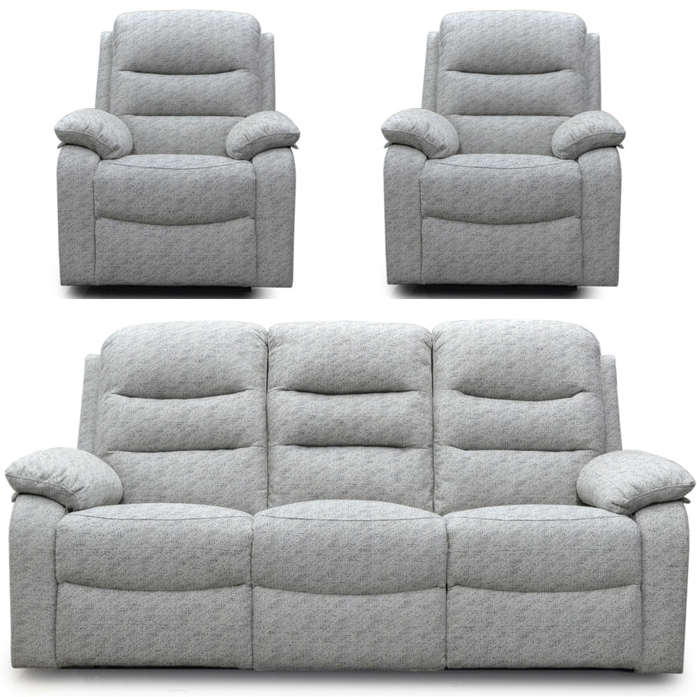 Como Grey Fabric 311 Recliner Sofa Set