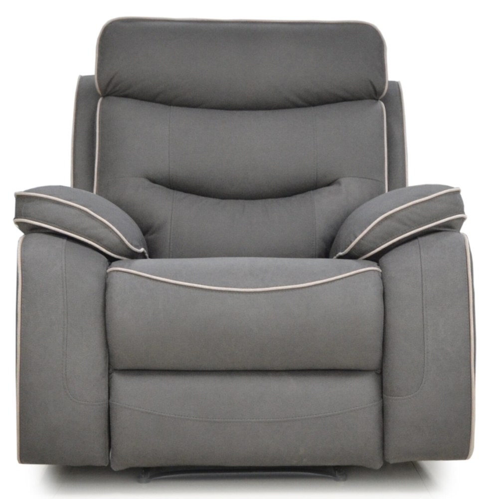 Giselle Charcoal Fabric Upholstered Recliner Armchair