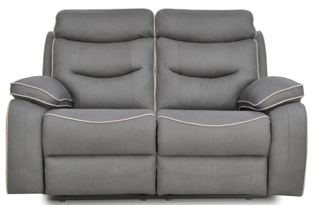 Giselle Charcoal Fabric Upholstered 2 Seater Recliner Sofa