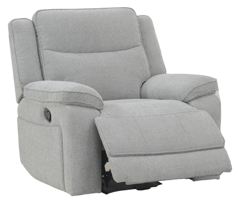 Herbert Light Grey Fabric Recliner Armchair