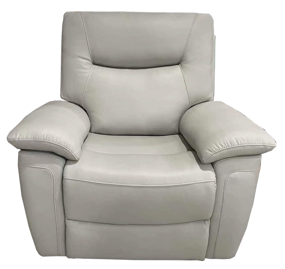 Lucia Pearl Grey Leather Recliner Armchair