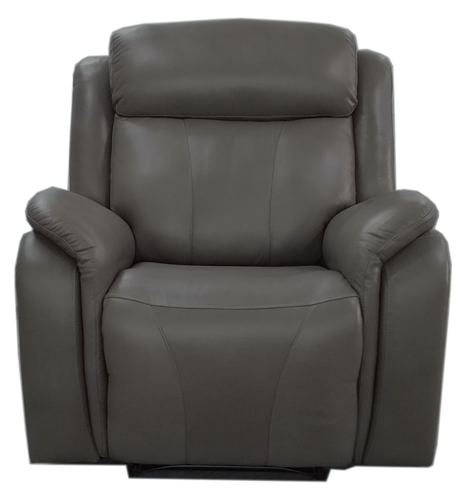 Marco Pewter Leather Upholstered Recliner Armchair