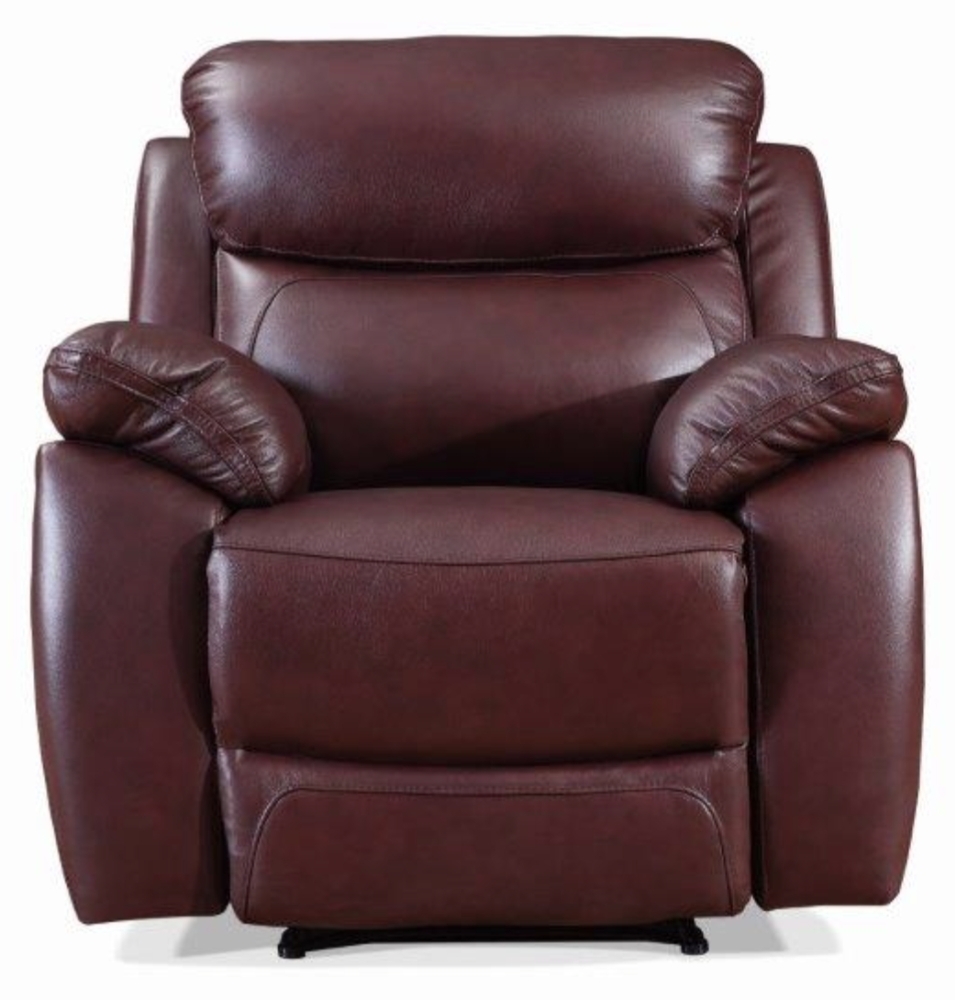 Rivoli Burgundy Leather Recliner Armchair