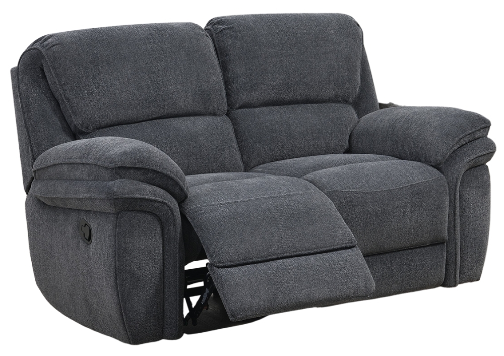 Sasha Dark Grey Fabric 2 Seater Recliner Sofa