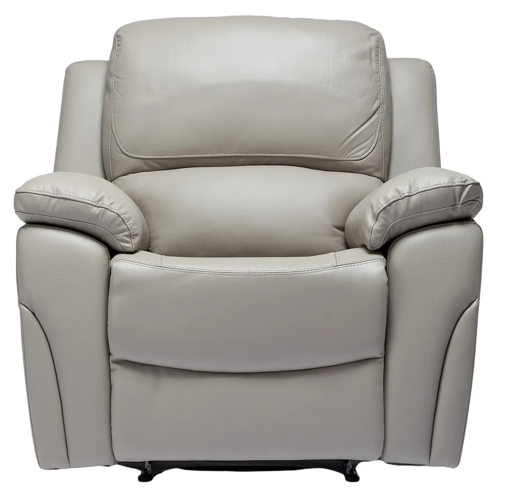 Sienna Pearl Grey Leather Recliner Armchair