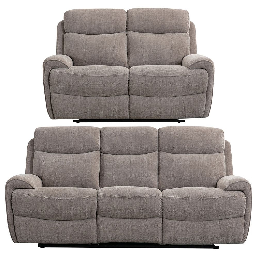 Sofia Oatmeal Fabric 32 Seater Recliner Sofa Set