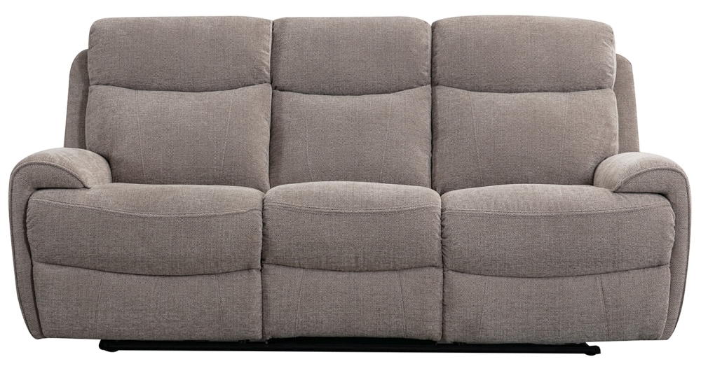 Sofia Oatmeal Fabric 3 Seater Recliner Sofa