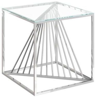Abstract Glass And Chrome Side Table