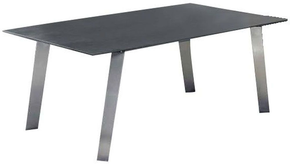 Agata Grey Ceramic And Chrome Extending Dining Table