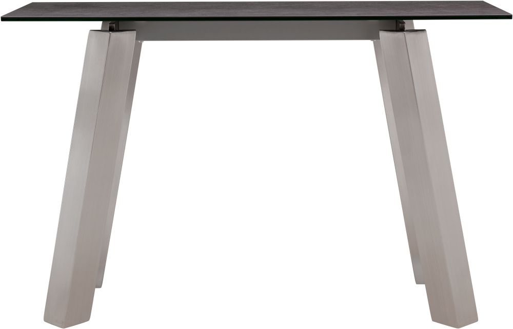 Agata Grey Ceramic And Chrome Console Table