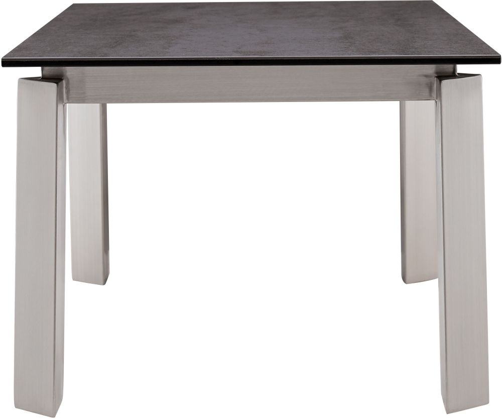 Agata Grey Ceramic And Chrome Side Table