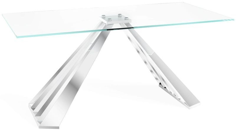 Alvaro Dining Table Glass And Chrome