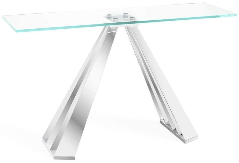Product photograph of Alvaro Console Table - Glass And Chrome from Choice Furniture Superstore