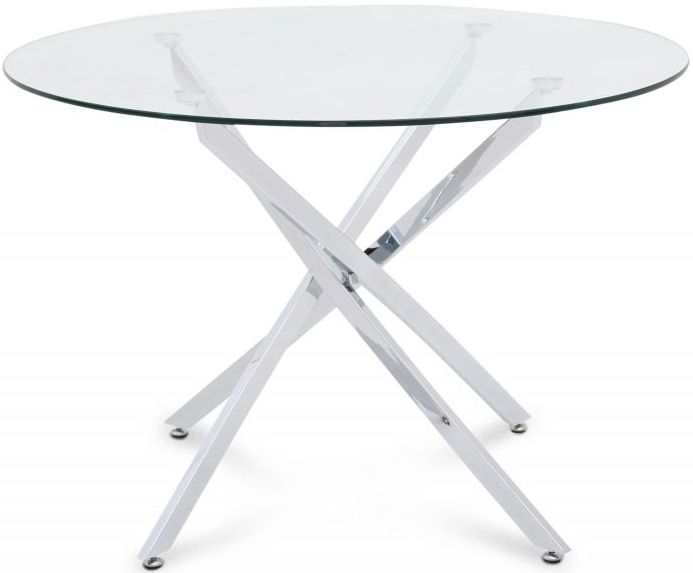 Clara Round Dining Table Glass And Chrome