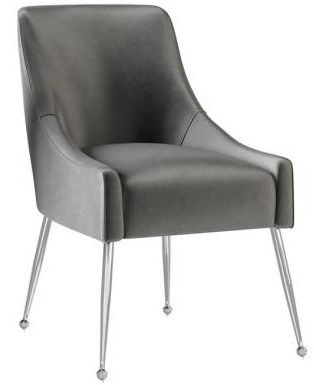 Claudia Dark Grey Velvet And Chrome Dining Chair Sold In Pairs