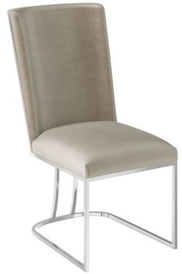 Ivana Mink Velvet And Chrome Dining Chair Sold In Pairs