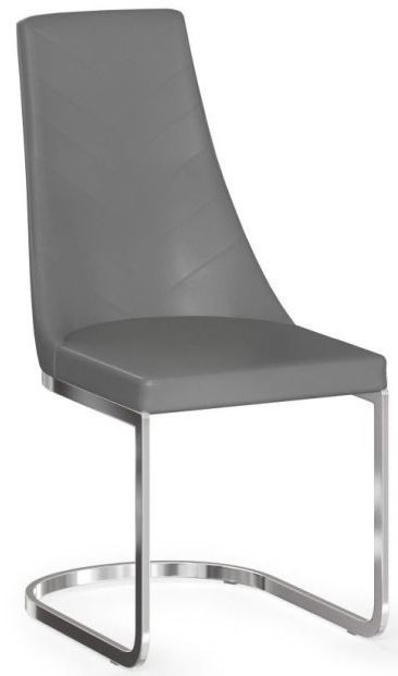 Mia Grey Faux Leather Dining Chair Sold In Pairs