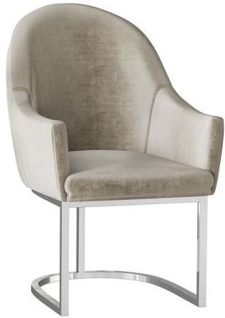 Viola Mink Velvet And Chrome Dining Chair Sold In Pairs