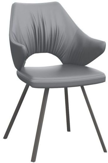Zola Grey Faux Leather And Graphite Dining Chair Sold In Pairs