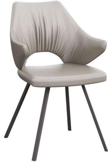 Zola Taupe Faux Leather And Graphite Dining Chair Sold In Pairs