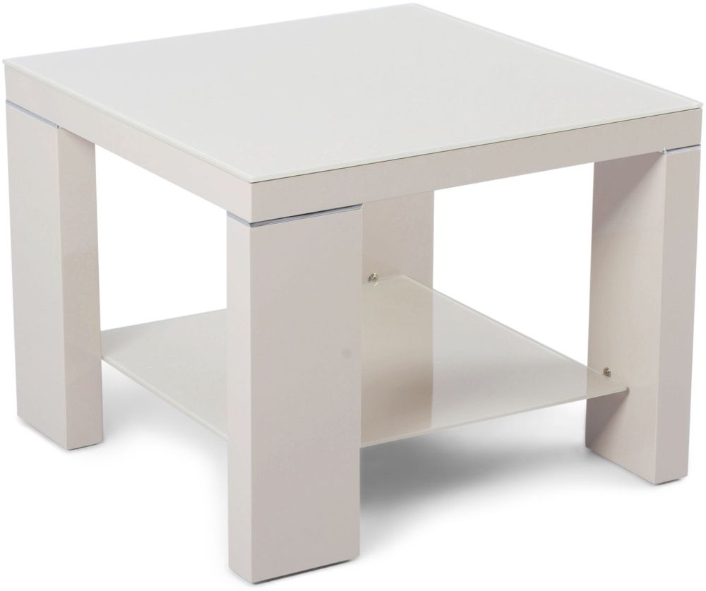 Lucca Cream High Gloss Side Table Clearance Fss13571