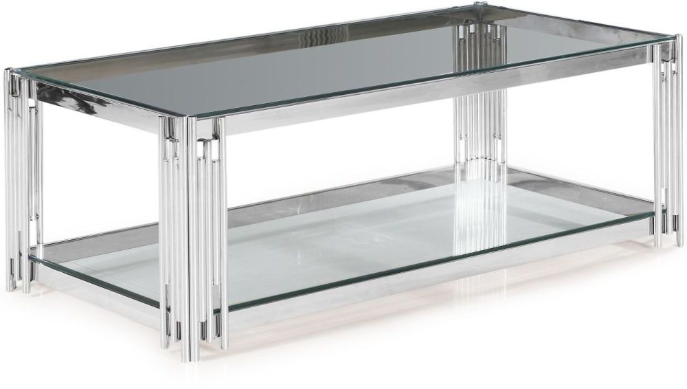 Vasari Coffee Table Glass And Chrome Clearance Fss13645