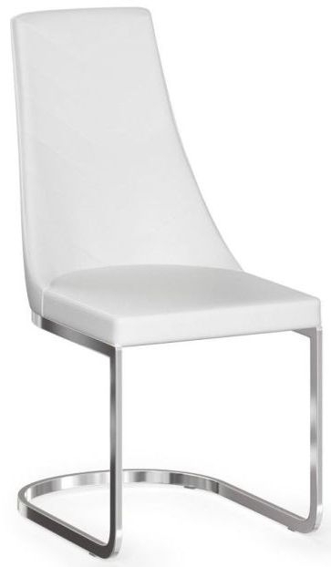Hudson White Faux Leather Dining Chair Pair Clearance Fss14344