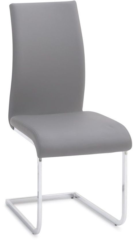 Paolo Grey Faux Leather And Chrome Dining Chair Clearance Fss14459