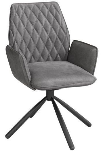 Zanetti Dark Grey Velvet Dining Chair Pair Clearance Fss14457
