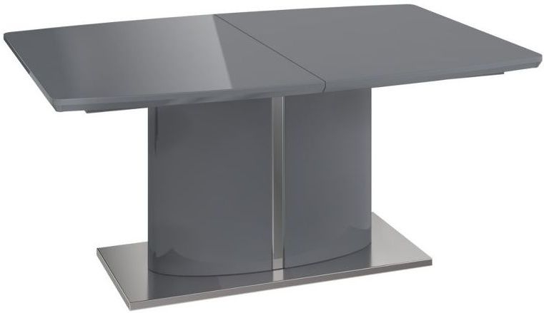 Flavio Grey High Gloss Butterfly Extending Dining Table