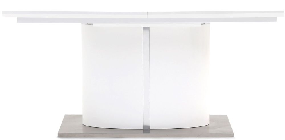 Flavio White High Gloss Butterfly Extending Dining Table