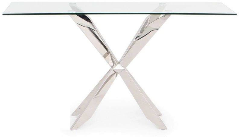 Product photograph of Gabriella Console Table - Glass And Chrome from Choice Furniture Superstore