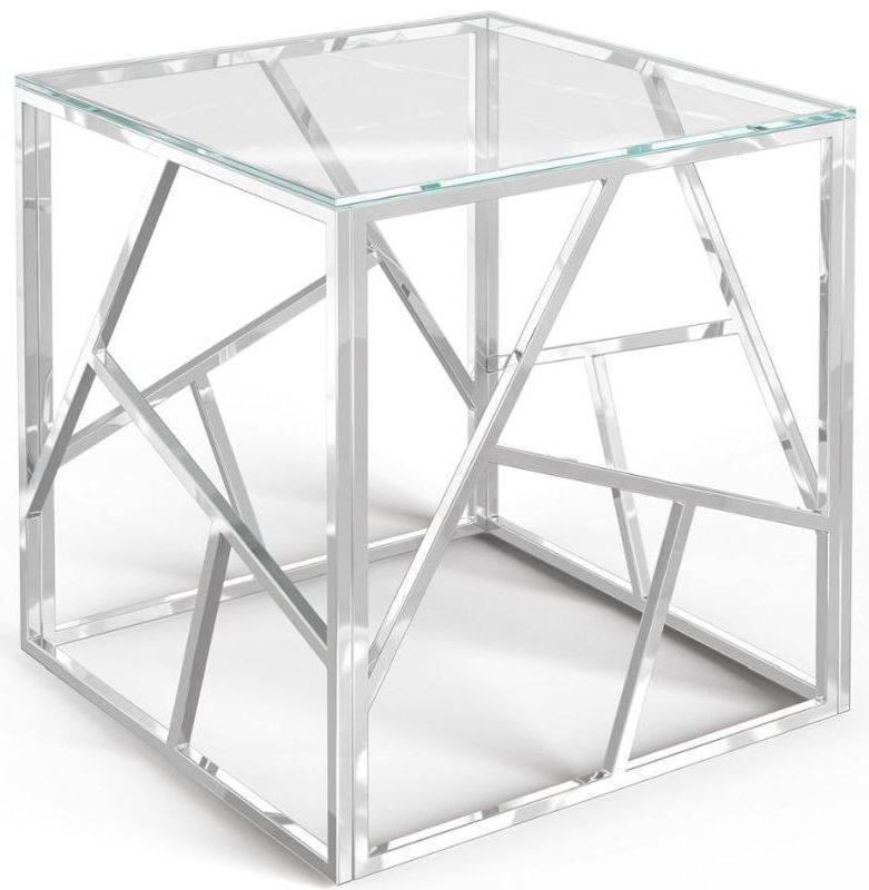 Kieta Glass And Chrome Side Table