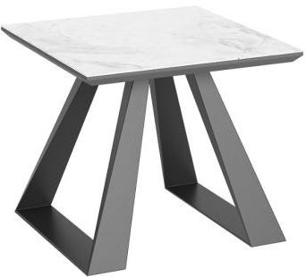 Lavante Light Grey Marble Effect Glass Top Side Table